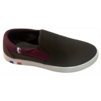 Rock Men's Slip-On Plimsolls - Brown, White