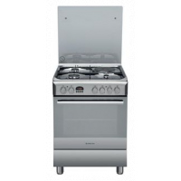 Ariston Cooker A6MSH2 60cms, 3Gas 1Electric, Electric Oven + Rotisserie - Silver.