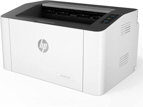 HP LaserJet 107w Printer, 4ZB78A, Black and White Laser Monochrome Wifi Printer - White