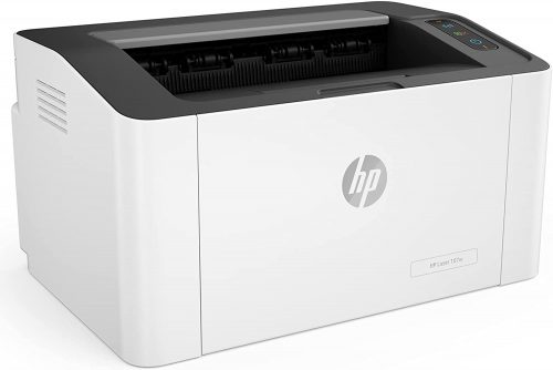 HP LaserJet 107w Printer, 4ZB78A, Black and White Laser Monochrome Wifi Printer - White