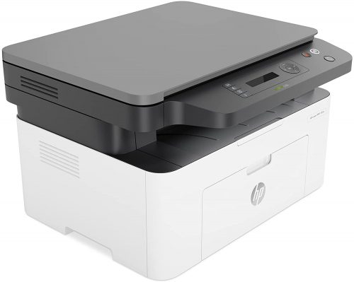 HP Laser 135a Printer, Mono Laser Multifunction Printer (Print/Copy/Scan) 128MB 2-Line LCD 20ppm 10,000 (MDC) – White Black & White Printers TilyExpress 9