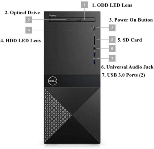 Dell Vostro 3671 Business Desktop Computer_ Intel Hexa-Core i5-9400 up to 4.1GHz_ 8GB DDR4 RAM_ 1TB HDD_ DVDRW_ WiFi_ Bluetooth_ USB 3.0_ HDMI_ Black_ Windows 10 Professional