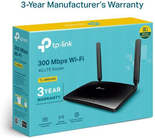 TP-Link 300 Mbps Wireless N 4G LTE Router, TL-MR6400 - Black