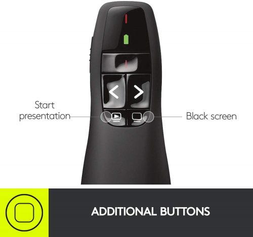 Logitech Wireless Presenter R400, Wireless Presentation Remote Clicker with Laser Pointer