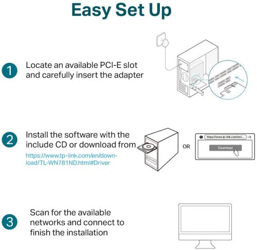 TP-Link N150 Wireless PCI-Express Adapter (TL-WN781ND)