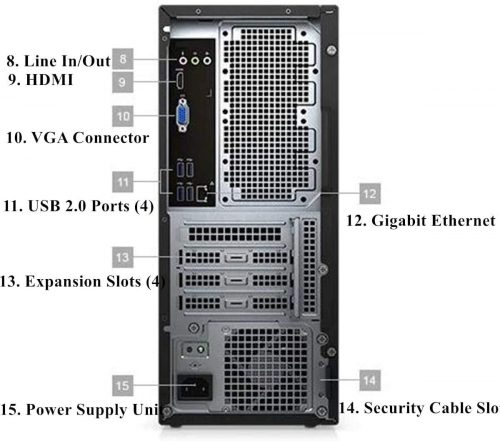Dell Vostro 3671 Business Desktop Computer_ Intel Hexa-Core i5-9400 up to 4.1GHz_ 8GB DDR4 RAM_ 1TB HDD_ DVDRW_ WiFi_ Bluetooth_ USB 3.0_ HDMI_ Black_ Windows 10 Professional