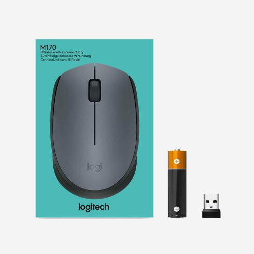 Logitech M170 Wireless Mouse, 2.4 GHz with USB Nano Receiver, Optical Tracking, 12-Months Battery Life, Ambidextrous, PC/Mac/Laptop - Black