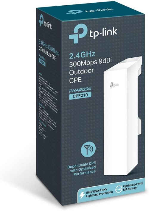 TP-Link 2.4GHz N300 Long Range Outdoor CPE for PtP and PtMP Transmission | Point to Point Wireless Bridge