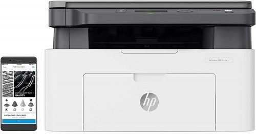 HP Laser 135a Printer, Mono Laser Multifunction Printer (Print/Copy/Scan) 128MB 2-Line LCD 20ppm 10,000 (MDC) - White