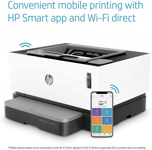 HP Neverstop 1000W Printer, WiFi Enabled Monochrome Laser Printer - White