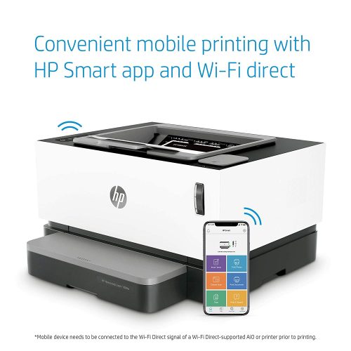 HP Neverstop 1000W Printer, WiFi Enabled Monochrome Laser Printer - White