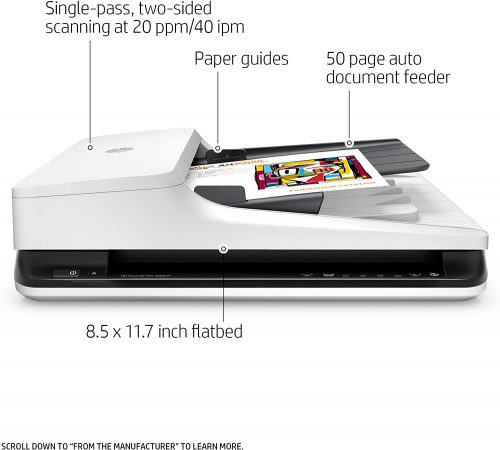 HP ScanJet Pro 2500 f1 Flatbed Scanner (L2747A) - White