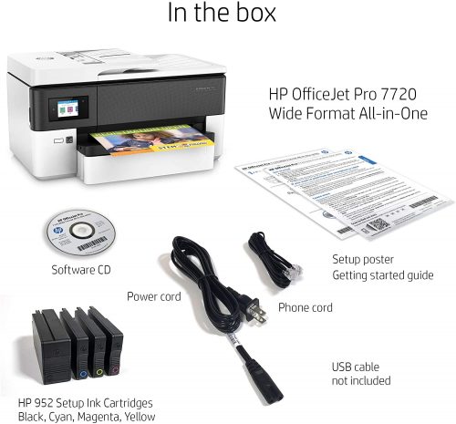 HP Officejet Pro 7720 Printer, All In One Wide Format Printer with Wireless Printing