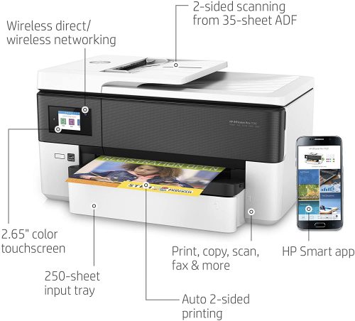 HP Officejet Pro 7720 Printer, All in One Wide Format A3 Printer with Wireless Printing - White