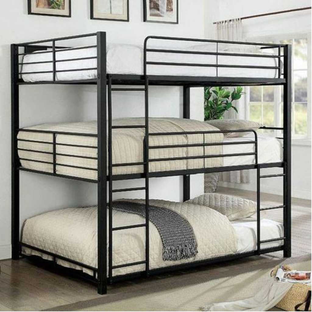 Triple Bunker Decker Bed – Black Beds TilyExpress