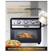 Sonifer 2-in-1 Toaster & Air Fryer Oven 22L, Black