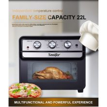 Sonifer 2-in-1 Toaster & Air Fryer Oven 22L, Black