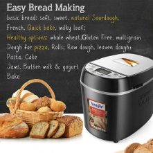 Sonifer Automatic Electric Programmable Digital Bread Maker Machine, Black