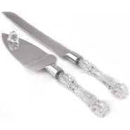 Cake Knife Server Slicer Cutter Pizza Shovel Decorating Tool Set, Silver