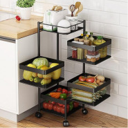 4 Tier Kitchen, Bedroom, Bathroom Storage Rack Basket Trolley Organizer-Black Storage & Home Organization TilyExpress 2