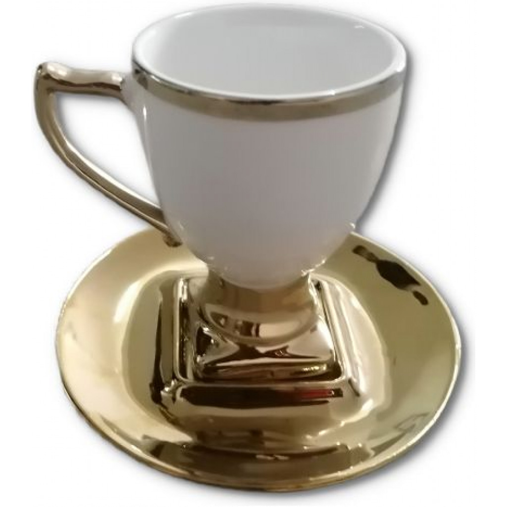 6 Pc Tea Coffee Mugs Cups, Teapot Gift Set-White Cups Mugs & Saucers TilyExpress