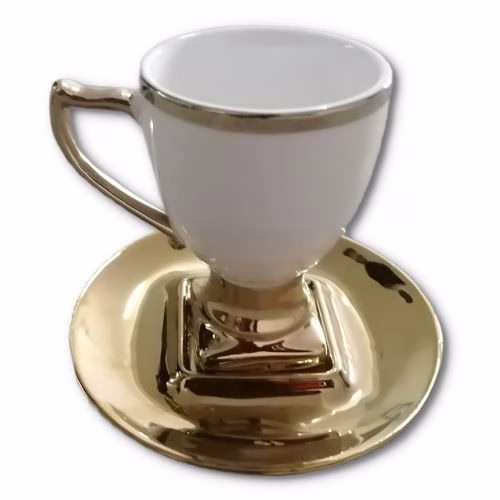 6 Pc Tea Coffee Mugs Cups, Teapot Gift Set-White