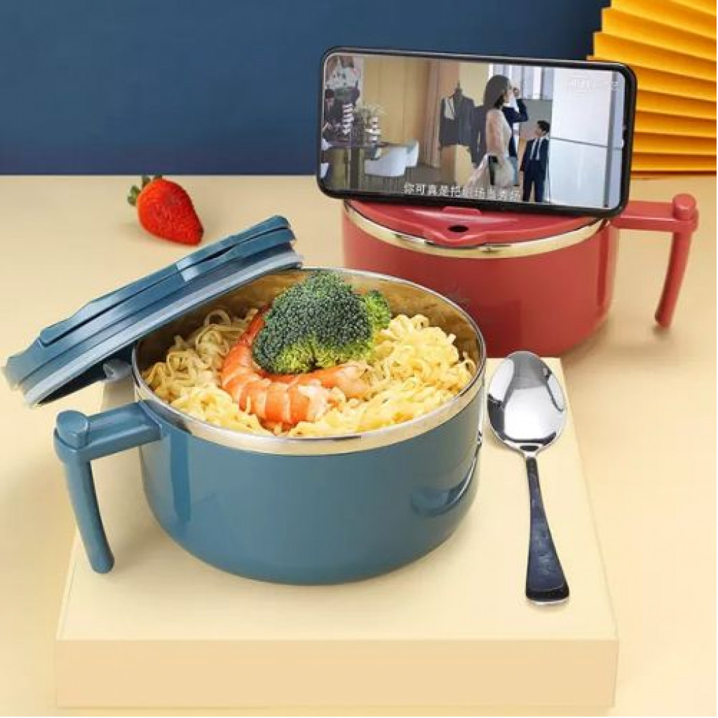 1000ml Stainless Steel Instant Noodle Soup Bowl Dish, Color May Vary Lunch Boxes TilyExpress 6