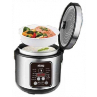 Dsp 5Litre Multi-functional Rice Cooker Steamer Pan, Silver