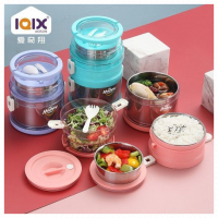 2.1L Preservation Food Lunch Box Container Flask With Spoon and Fork, Color May Vary