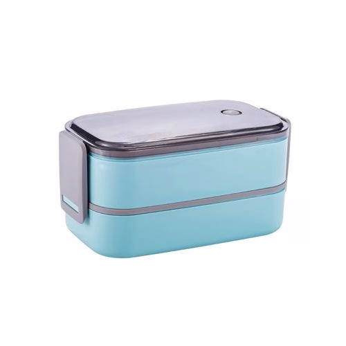 Double-Layer Food Lunch Box, Leakproof Container,Microwave Safe, Color May Vary