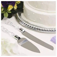 Cake Knife Server Slicer Cutter Pizza Shovel Decorating Tool Set, Silver