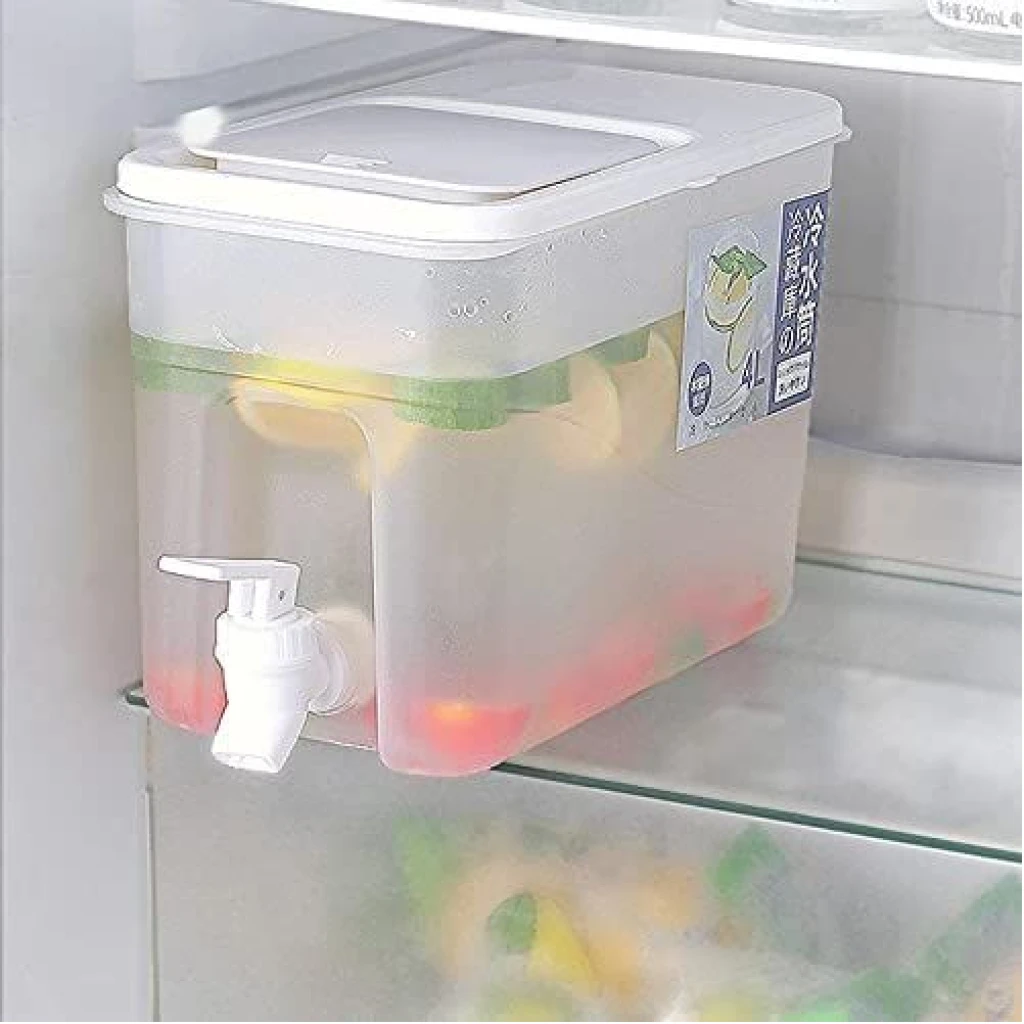 2L Fridge Beverage Dispenser With Faucet In Refrigerator Container, Colourless Iced Beverage Dispensers TilyExpress