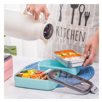 Double-Layer Food Lunch Box, Leakproof Container,Microwave Safe, Color May Vary