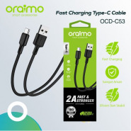 Oraimo Duraline OCD-C53 USB Type C Data and Charging Cable Charger For All Samsung phones- Black