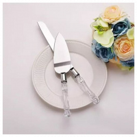 Cake Knife Server Slicer Cutter Pizza Shovel Decorating Tool Set, Silver