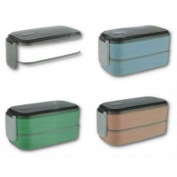 Double-Layer Food Lunch Box, Leakproof Container,Microwave Safe, Color May Vary