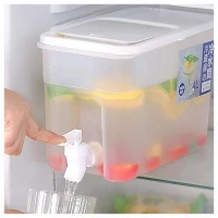 2L Fridge Beverage Dispenser With Faucet In Refrigerator Container, Colourless Iced Beverage Dispensers TilyExpress 3