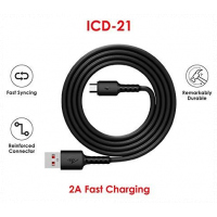 Itel ICD-21 Data Cable ( Fast Charging) 1 m Micro USB Cable (Black)