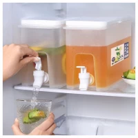 2L Fridge Beverage Dispenser With Faucet In Refrigerator Container, Colourless Iced Beverage Dispensers TilyExpress 2