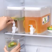 2L Fridge Beverage Dispenser With Faucet In Refrigerator Container, Colourless