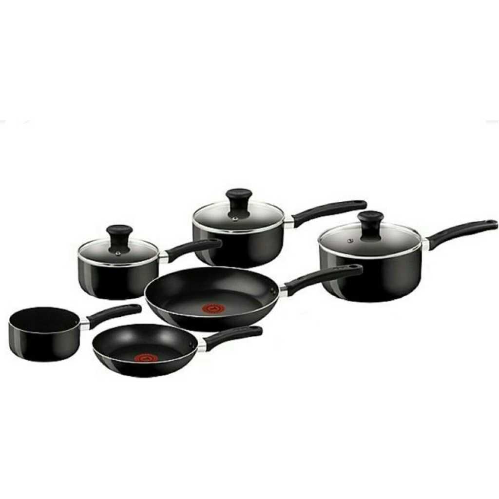 9 Piece Non-stick Saucepan Cookware Pots, Black Cooking Pans TilyExpress
