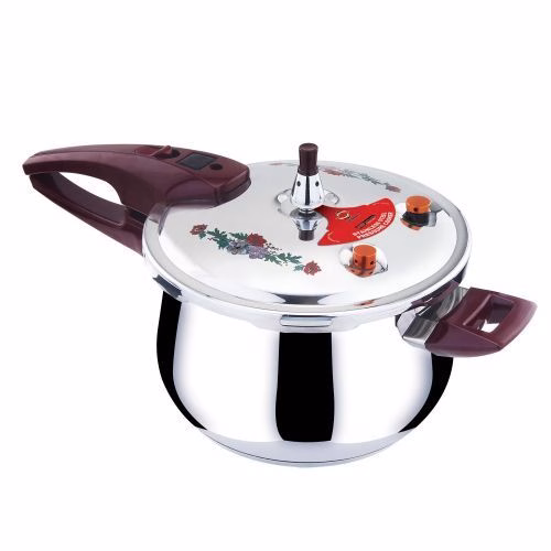Tefal 9 Litres Stainless Steel Pressure Cooker With Steamer, Silver.