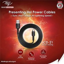 Itel ICD-21 Data Cable ( Fast Charging) 1 m Micro USB Cable (Black) Data Cables