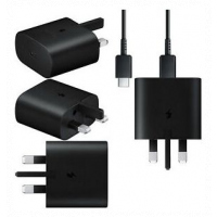 Samsung Official 65W 3 Pin USB Type-C to Type-C Cable Adaptive Fast Charging Travel Charger - Black