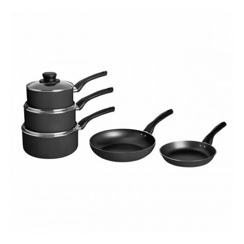 9 Piece Non-stick Saucepan Cookware Pots, Black