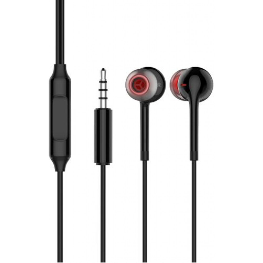 Itel IEP-21 Wired Sports Earphones with HD Sound, 1.2m Dynamic Drivers, Sweat and Water Resistance, Superior Coated Cable, in-Line Mic