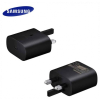 Samsung Official 25W 3 Pin USB Type-C to Type-C Cable Adaptive Fast Charging Travel Charger - Black