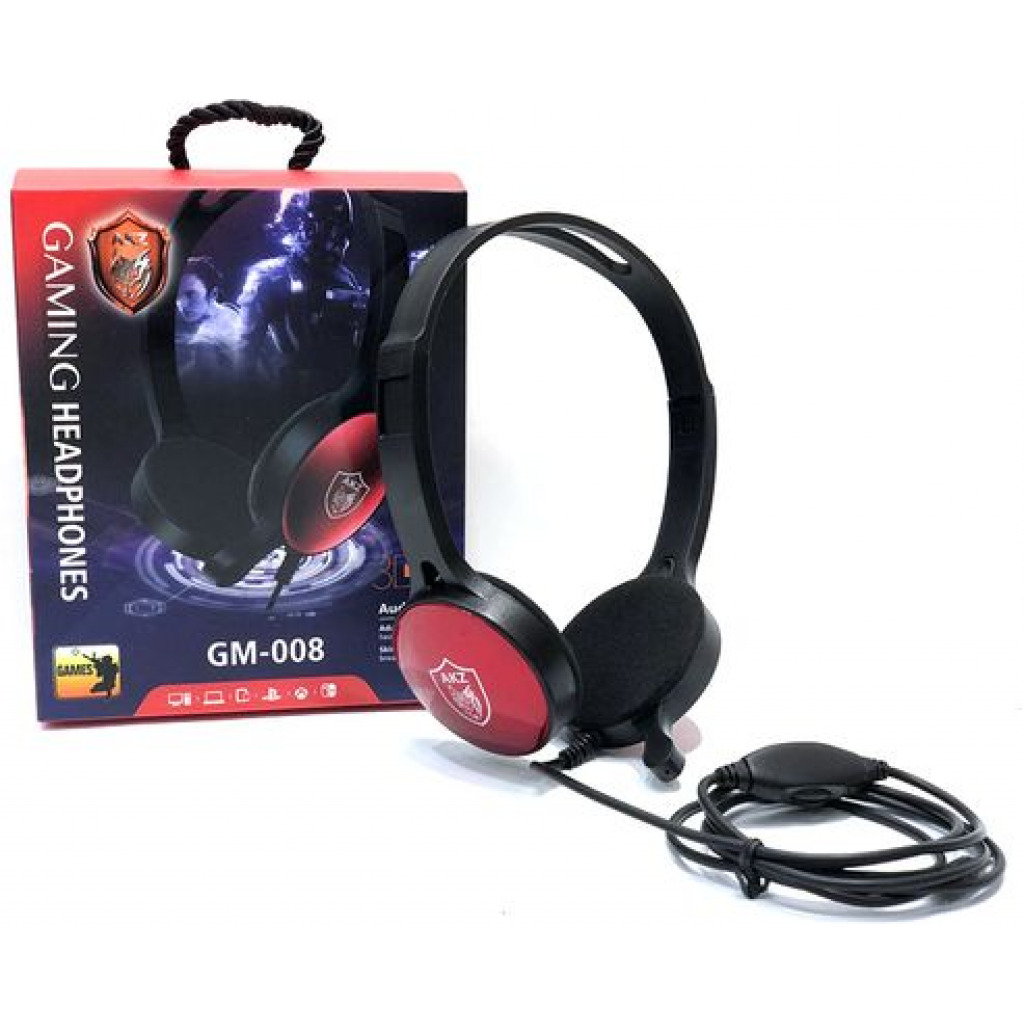 GM-008 Wired Gaming Headset Stereo Volume Control-Black Headphones TilyExpress 5