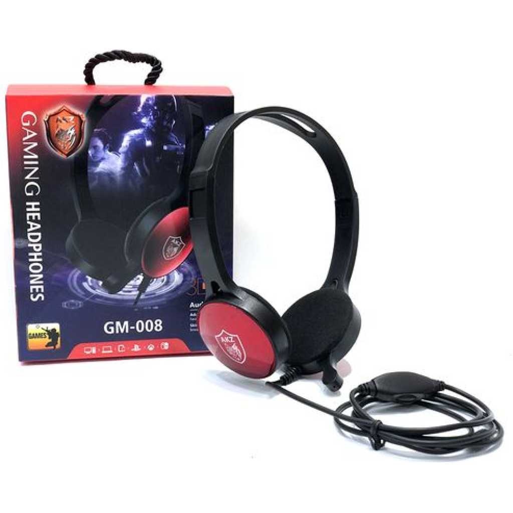 GM-008 Wired Gaming Headset Stereo Volume Control-Black Headphones TilyExpress