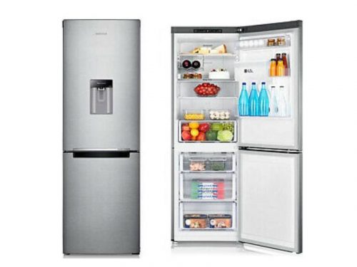 Hisense 341 - Litres Fridge RB341D4WGU; Double Door Refrigerator Bottom Mount Freezer & Water Dispenser – Silver